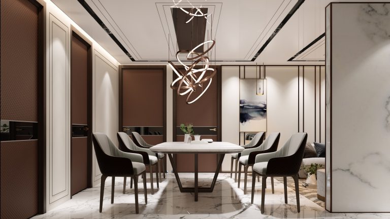 Interno con superfici in marmo